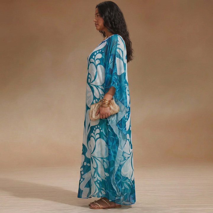 Salma Off-Shoulder Bloemen Maxi Jurk: Moeiteloze Resort Elegantie