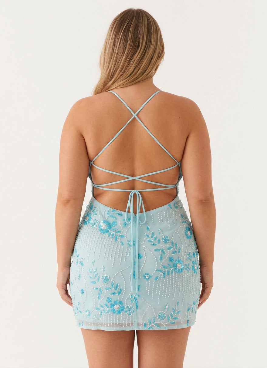 Honora - Sprankelende Beaded Mini Jurk