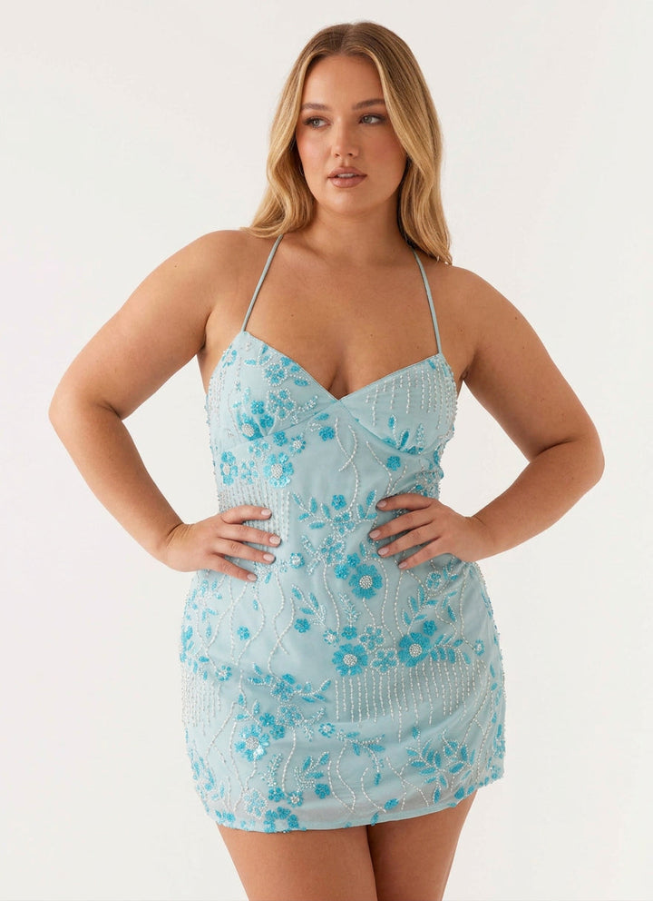 Honora - Sprankelende Beaded Mini Jurk