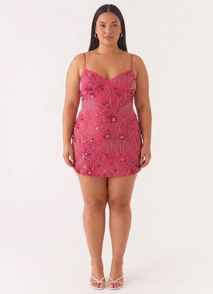 Honora - Sprankelende Beaded Mini Jurk