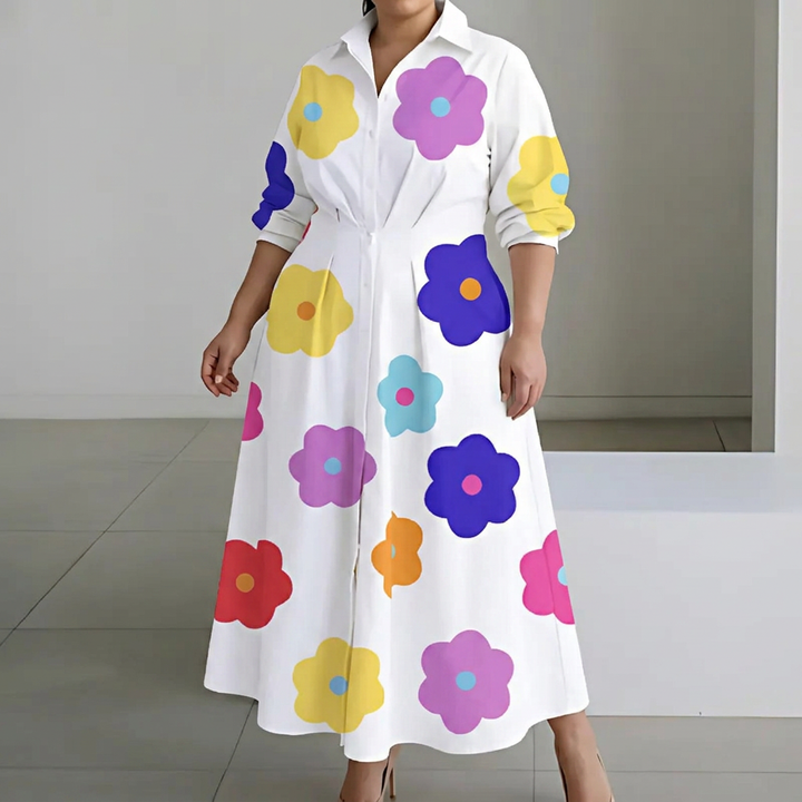 Ondine | Dames Katoenen Overhemd Maxi Jurk