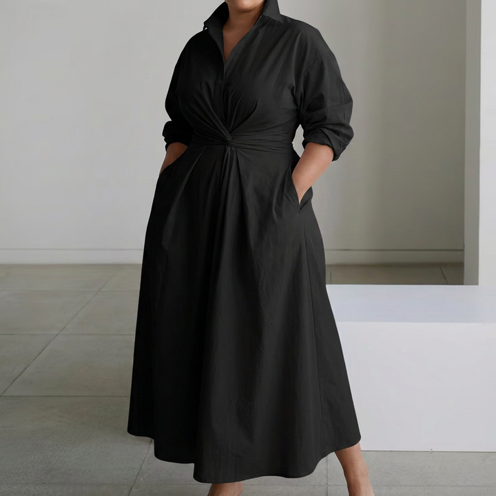 Ondine | Dames Katoenen Overhemd Maxi Jurk