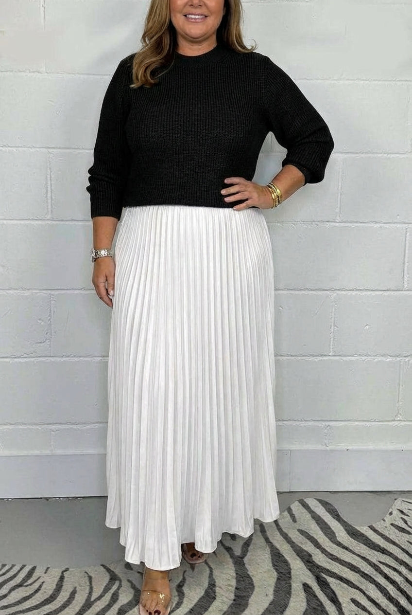 Esmé - Maxi jurk met trui en geplooide rok
