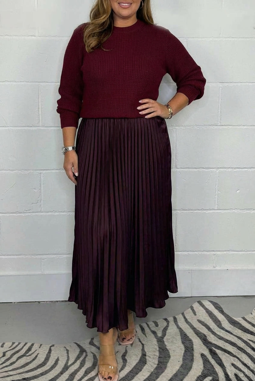 Esmé - Maxi jurk met trui en geplooide rok