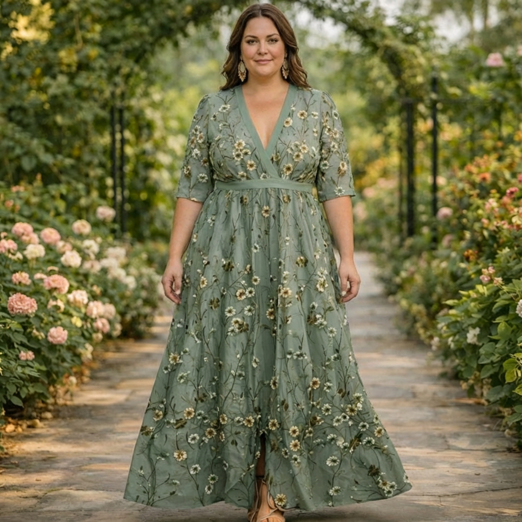 Juno | Botanische Elegantie Maxi Jurk