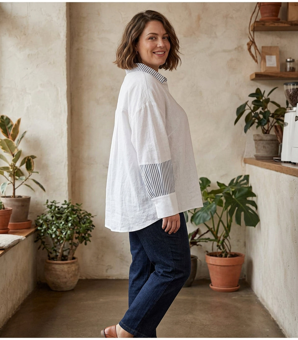 Eulalia - Pure Katoenen Digitale Geprinte Shirt voor Vrouwen