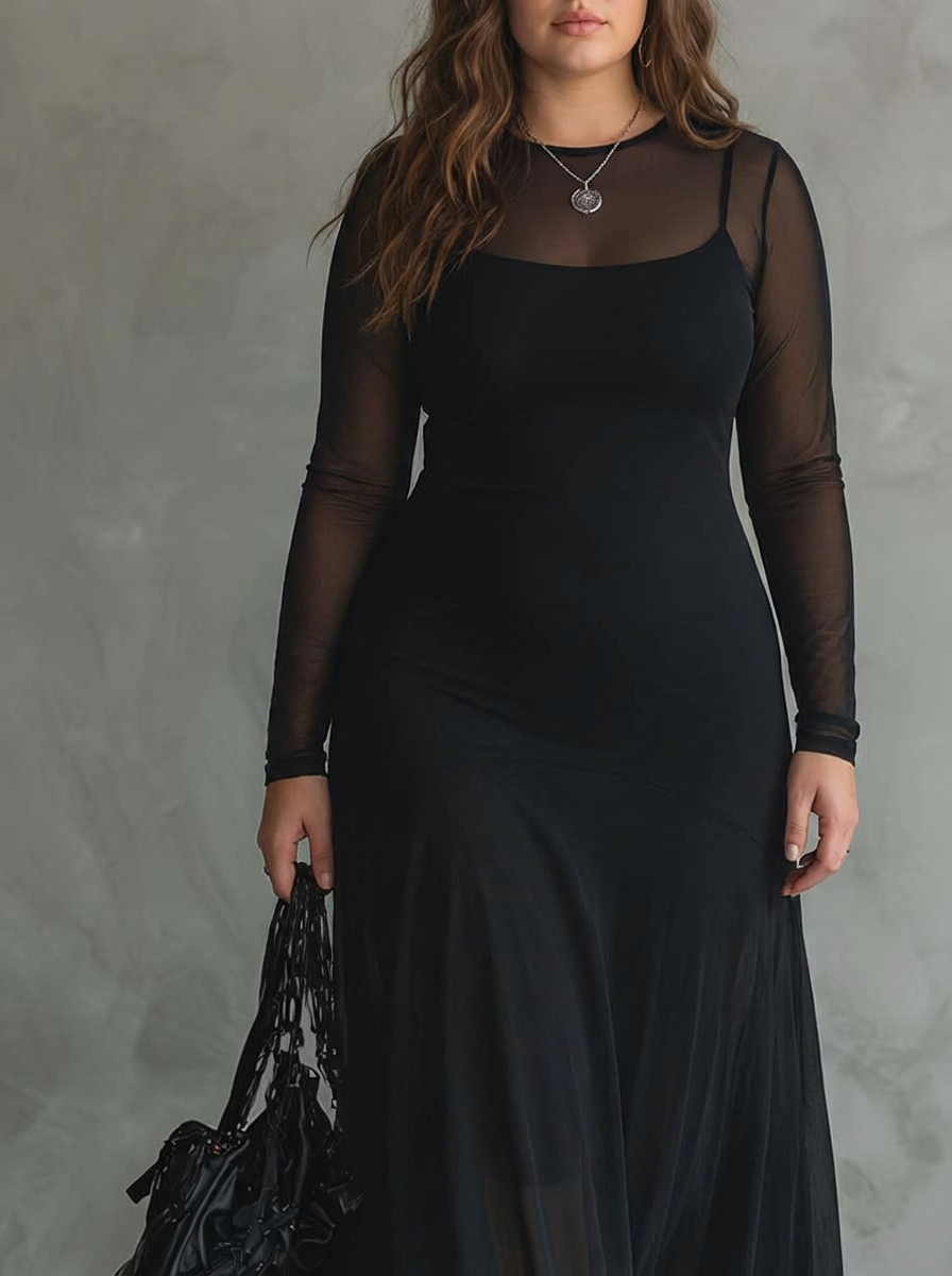 OPALINE | LOSSE TULLE MAXI JURK