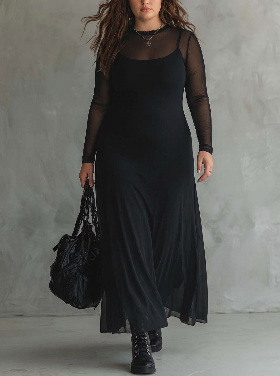 OPALINE | LOSSE TULLE MAXI JURK