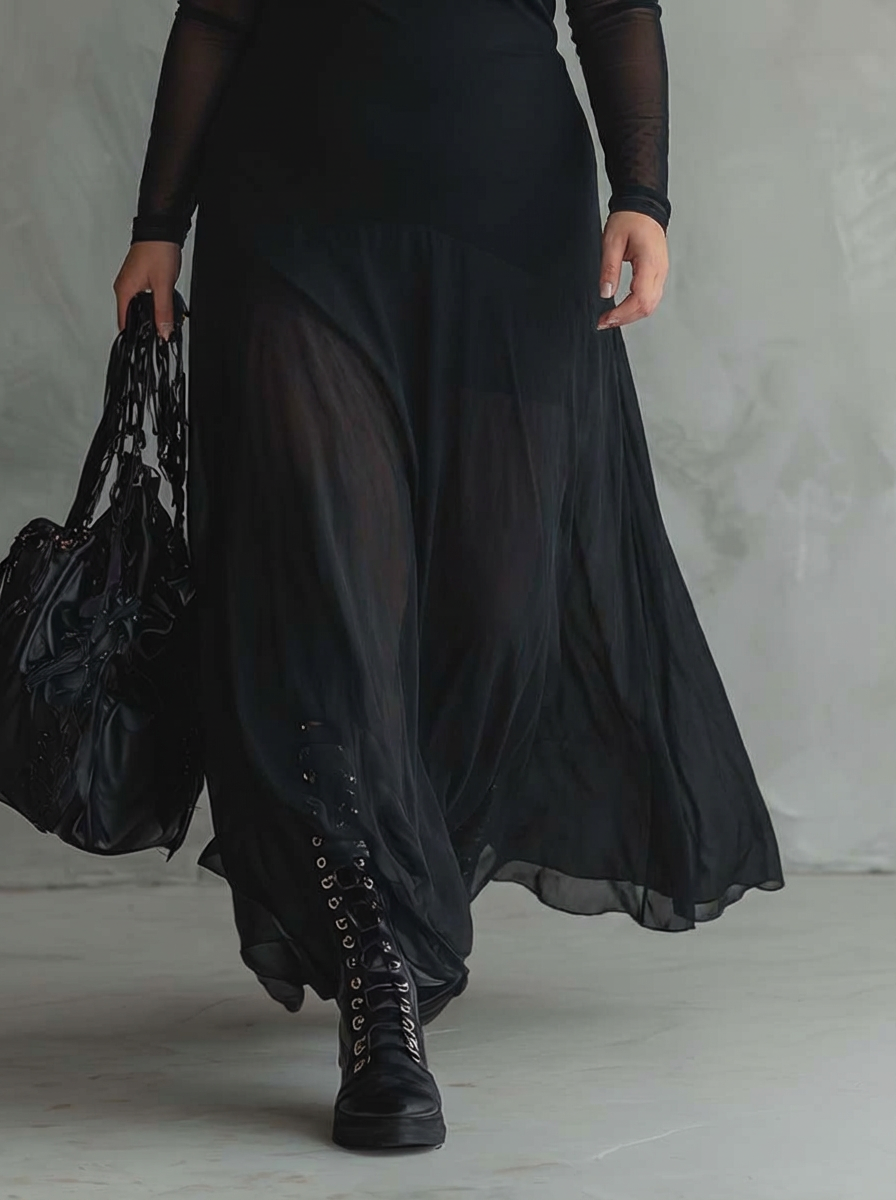 OPALINE | LOSSE TULLE MAXI JURK
