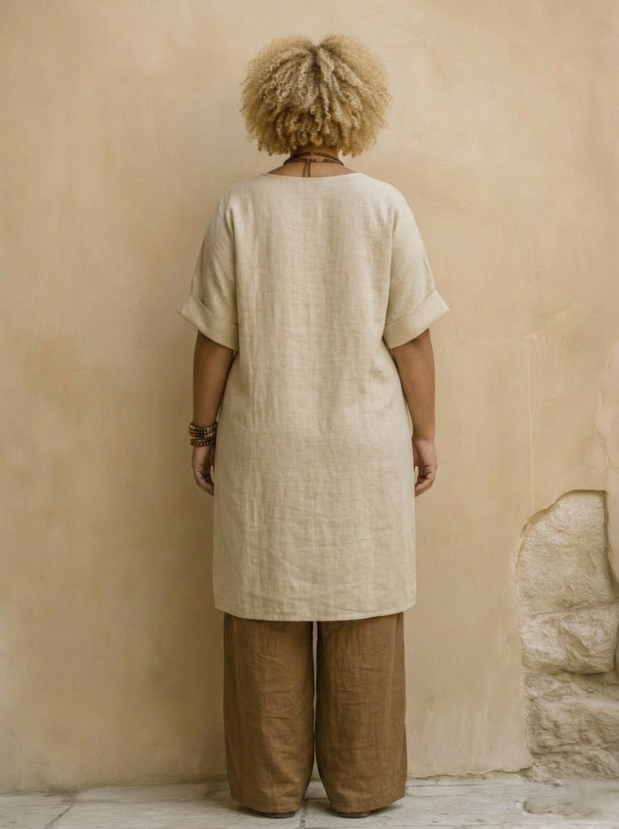 Alessia | Donkergrijs &amp; Bruin Tribale Print Drie-Delige Set