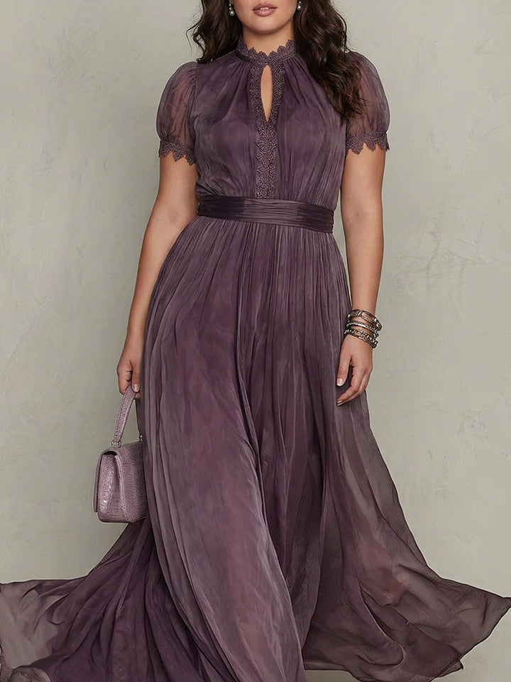 Aveline | Vintage Elegante Chiffon Maxi Jurk