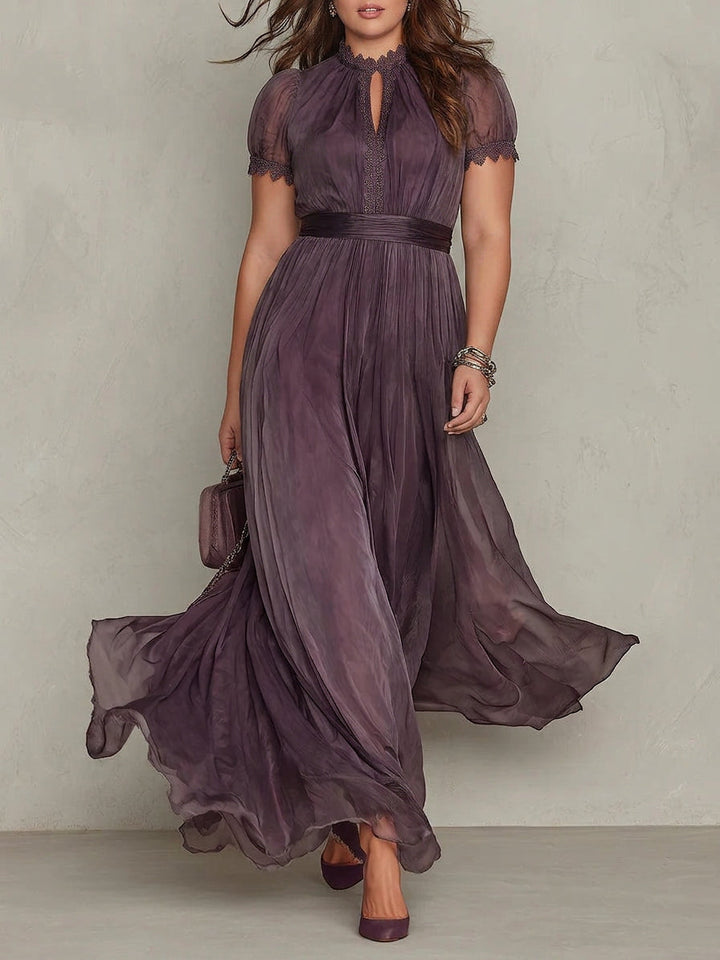 Aveline | Vintage Elegante Chiffon Maxi Jurk