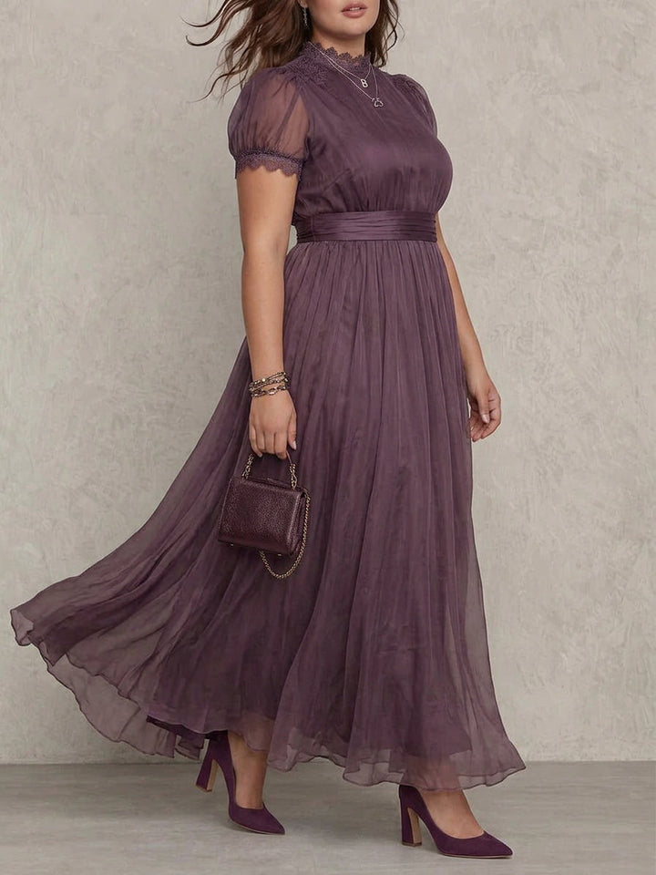 Aveline | Vintage Elegante Chiffon Maxi Jurk