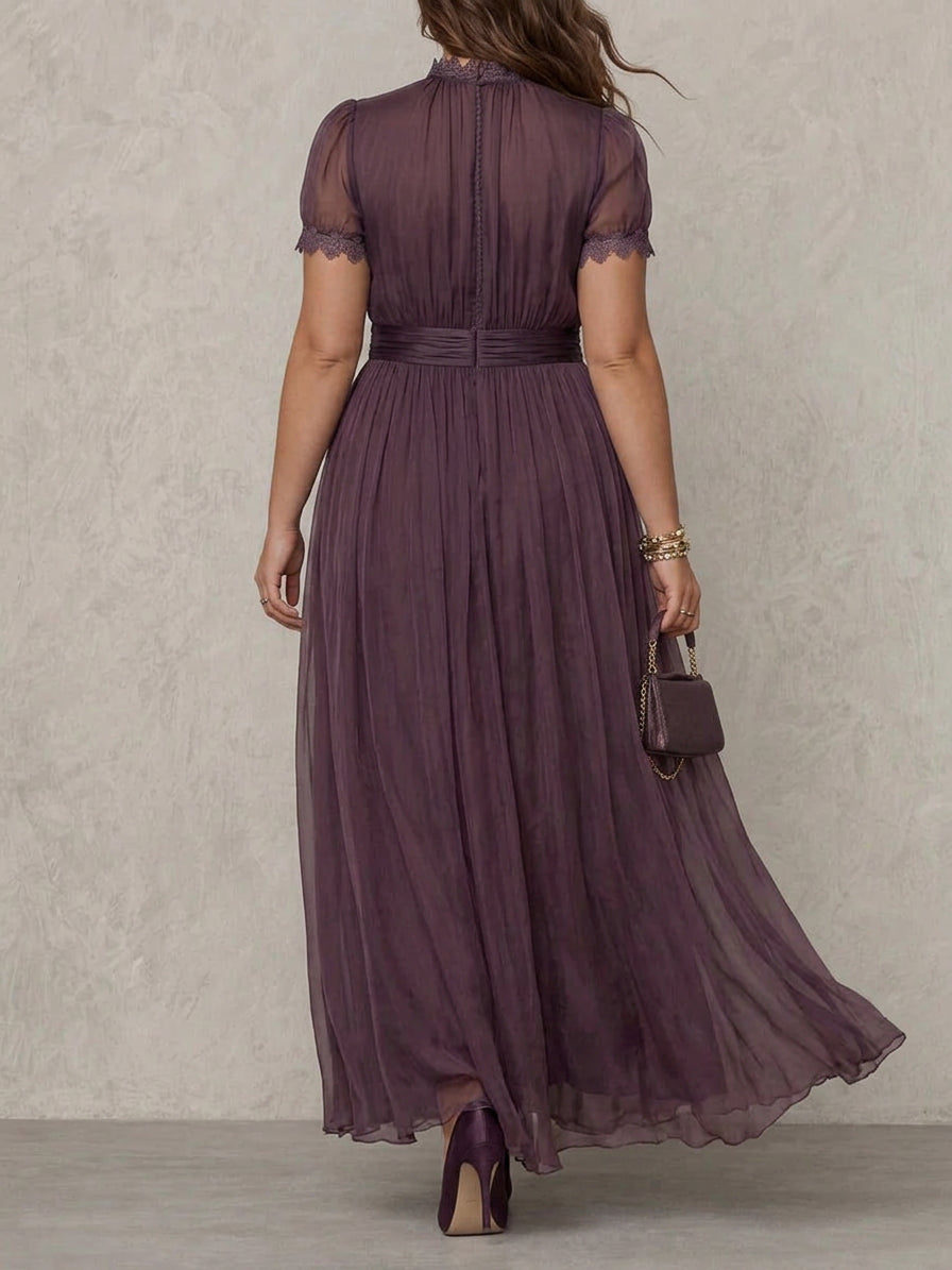 Aveline | Vintage Elegante Chiffon Maxi Jurk