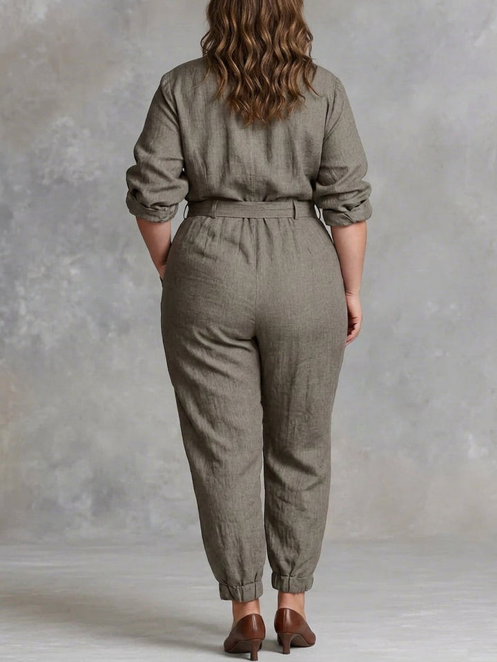 Mireille - Katoenen en Linnen Overhemd Jumpsuit