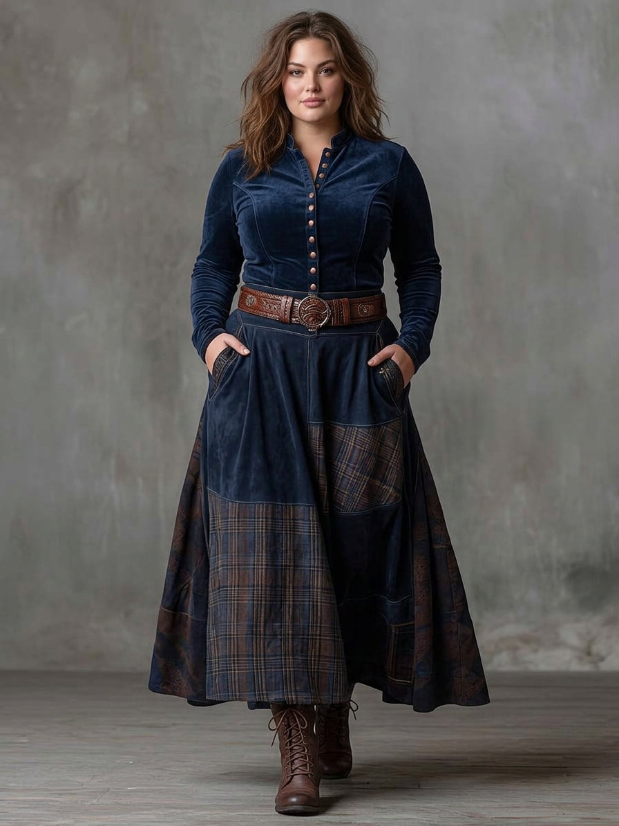 Cleo | Suède Jurk met Ceintuur