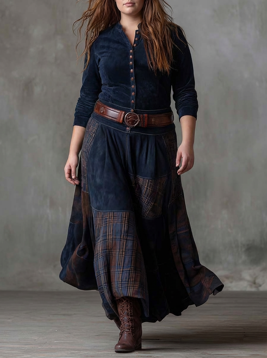 MALI | VINTAGE MARINE RUIT MAXI JURK