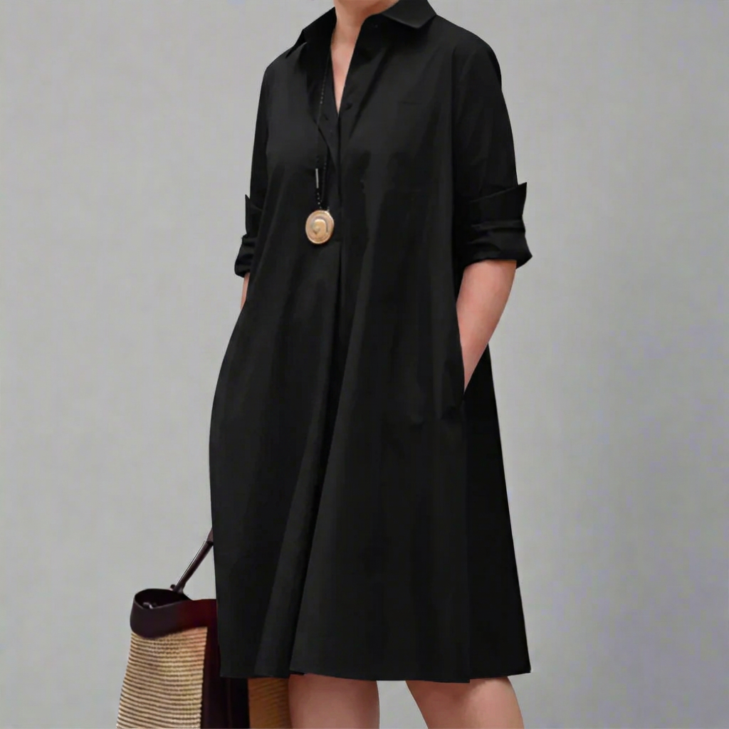 Yelena | Dames Katoenen Oversized Overhemdjurk Casual