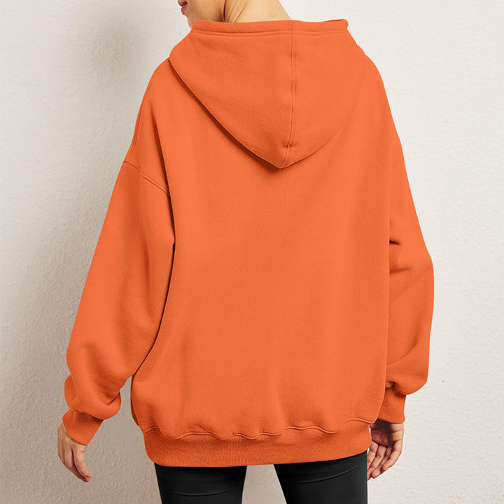 Oversized fleece hoodie met buidelzak