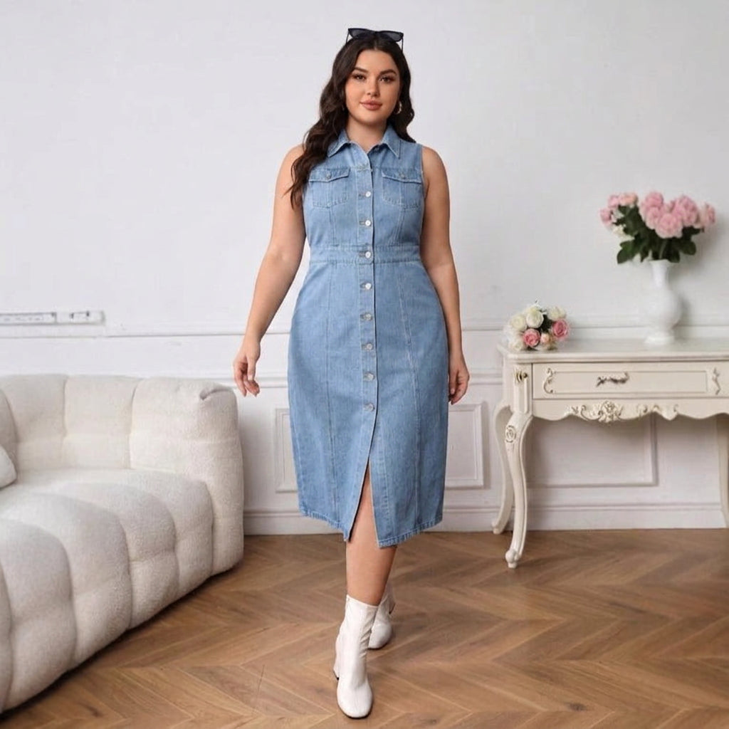 Ottilie Polo Denim Jurk