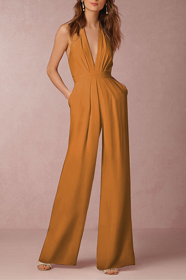 Soraya - Sexy Mouwloze Halter Jumpsuit