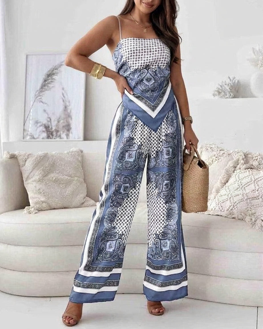 Wren | Vakantie Klaar Stijlvolle Lace-Up Vest &amp; Broek Twee-Delige Set Jurk