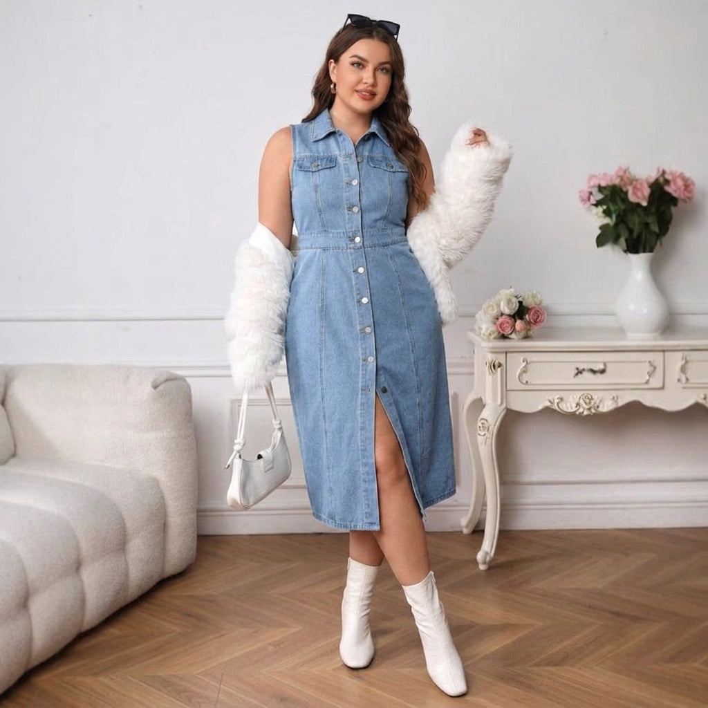 Ottilie Polo Denim Jurk