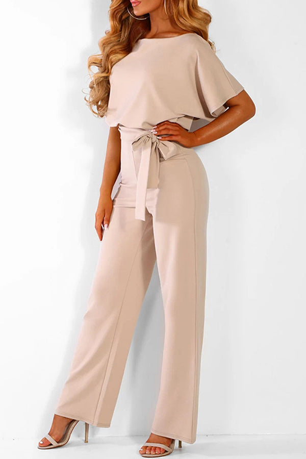 Cassia - Zomer knoopsluiting korte mouwen Jumpsuit