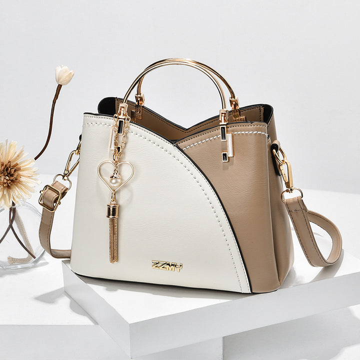 Colour block handtas met hartje