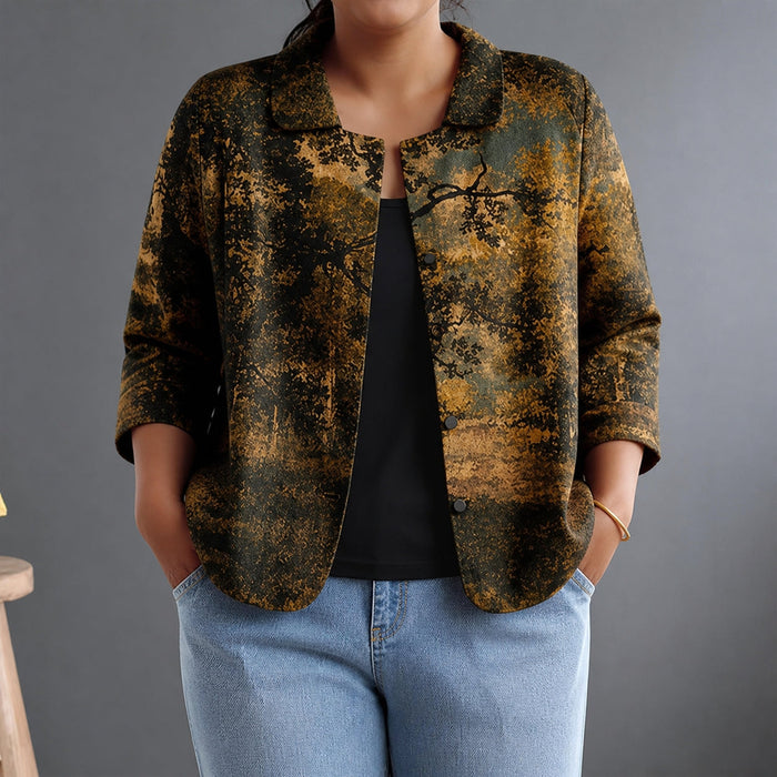 Dames Blouse met Bosprint en Ontspannen Pasvorm