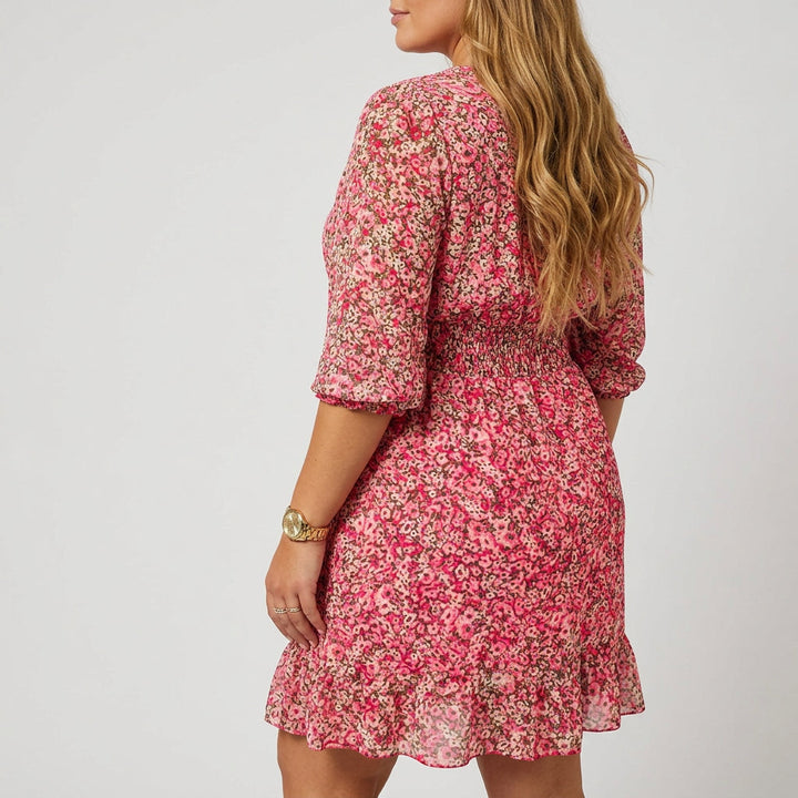 Linnea | Bloemen Puff Mouw Jurk