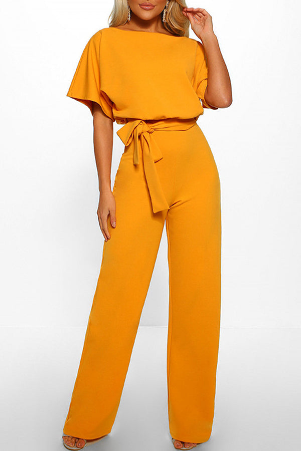 Cassia - Zomer knoopsluiting korte mouwen Jumpsuit