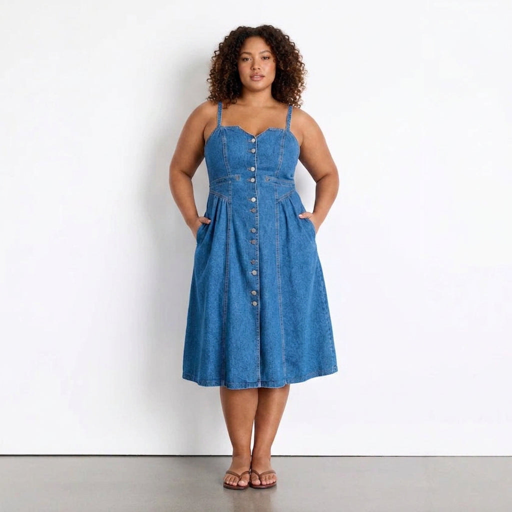Rin V-hals Cardigan Denim