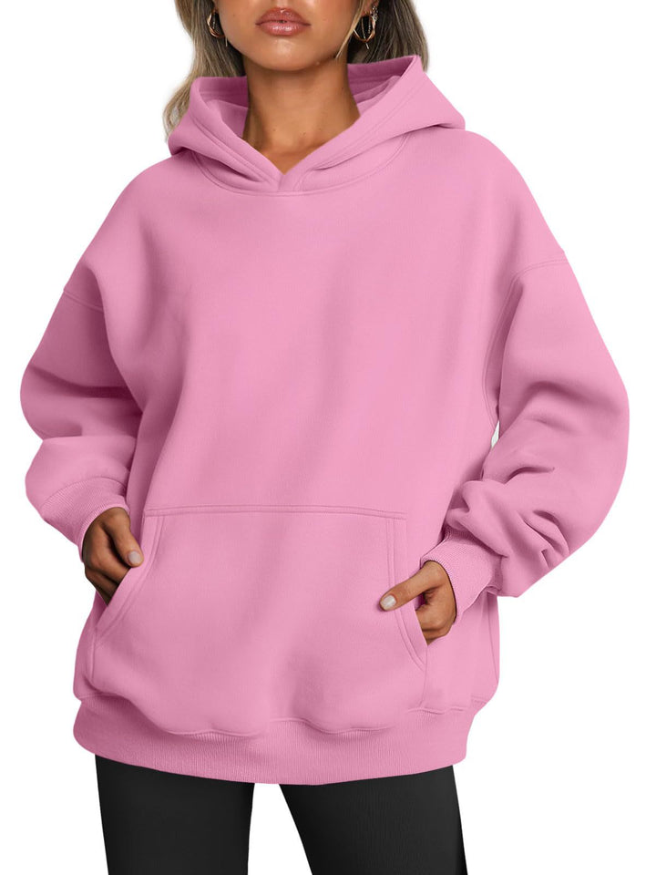 Oversized fleece hoodie met buidelzak