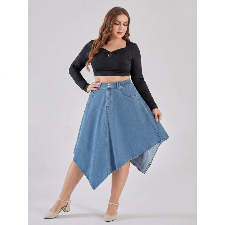 Rhea Irregulaire Denim Rok