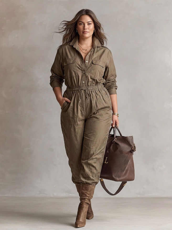 Kaia - Kraagknopen Jumpsuit