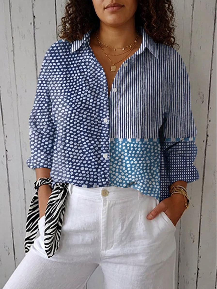 Katya – Kust Patchwork Blouse