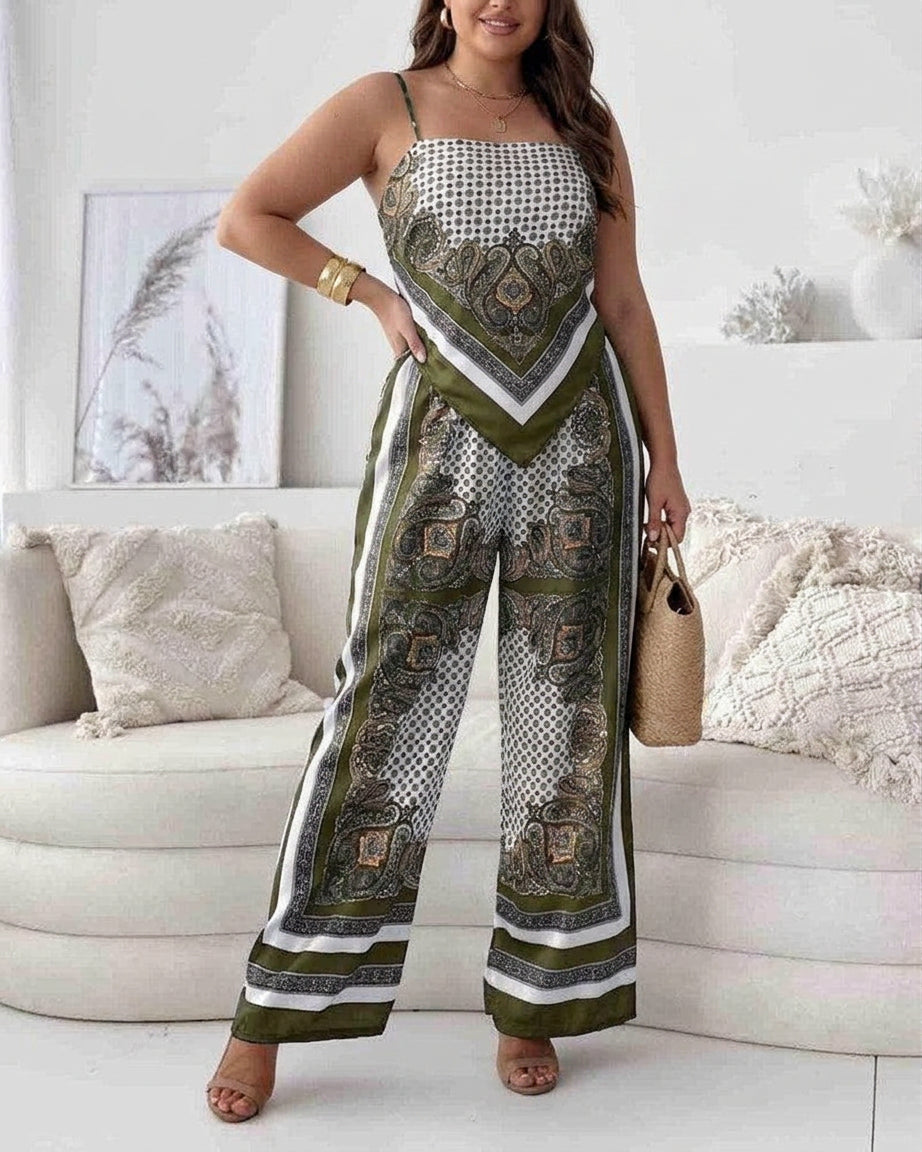 Wren | Vakantie Klaar Stijlvolle Lace-Up Vest &amp; Broek Twee-Delige Set Jurk