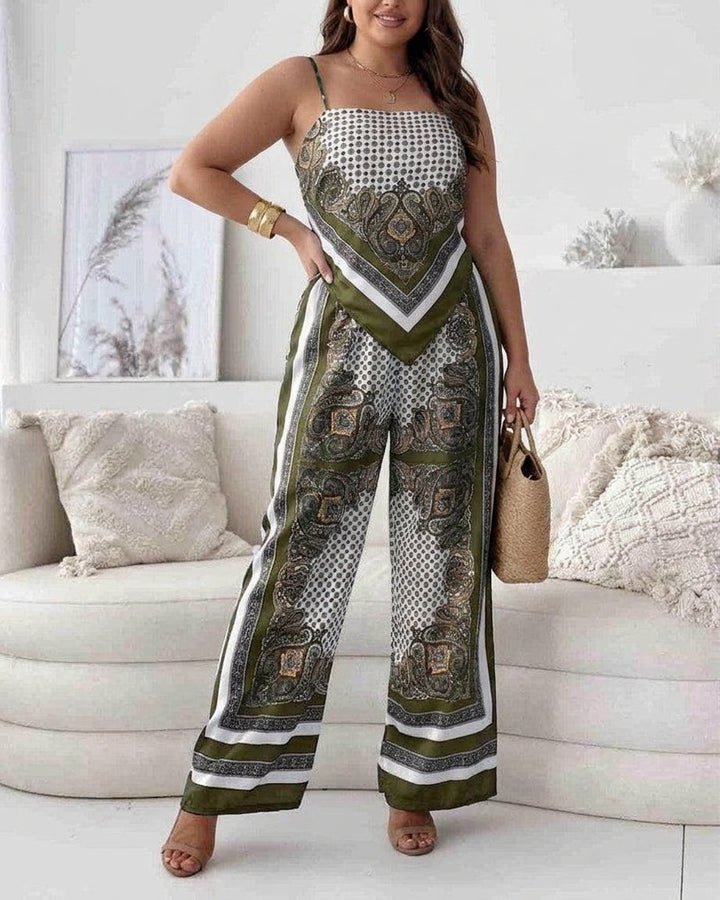 Wren | Vakantie Klaar Stijlvolle Lace-Up Vest &amp; Broek Twee-Delige Set Jurk
