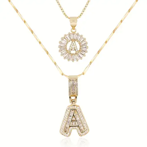 Selma letter initial ketting set | Wit Goud