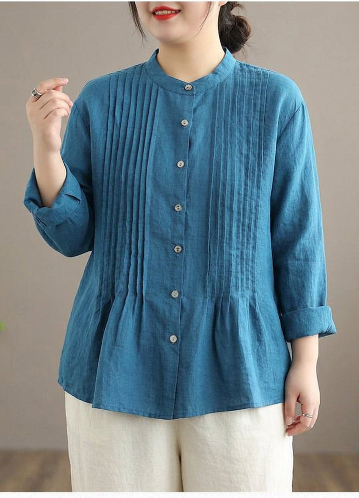 Cosima - Organische Witte Linnen Blouse Tunieken Vrouwen Ramie Blouse