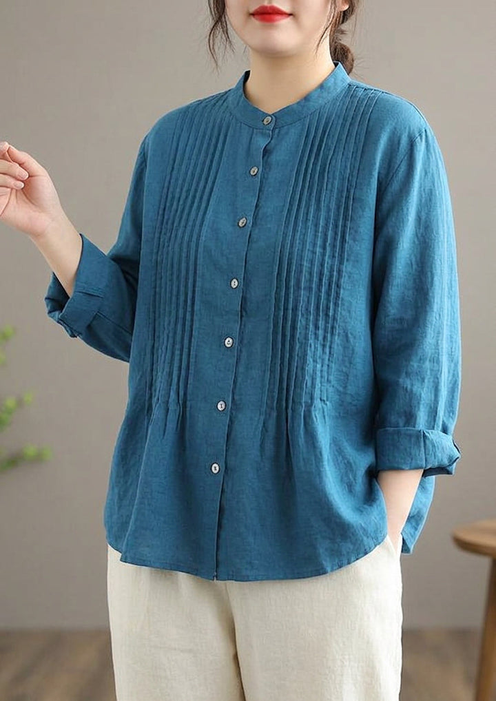 Cosima - Organische Witte Linnen Blouse Tunieken Vrouwen Ramie Blouse