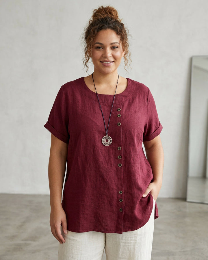 Sasha | Comfortabele Korte Mouwen Blouse