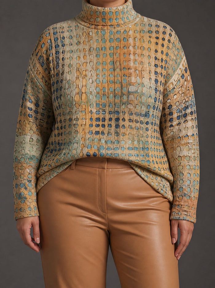 Dames Coltrui met Oversized Pasvorm en Gestippeld Rasterpatroon