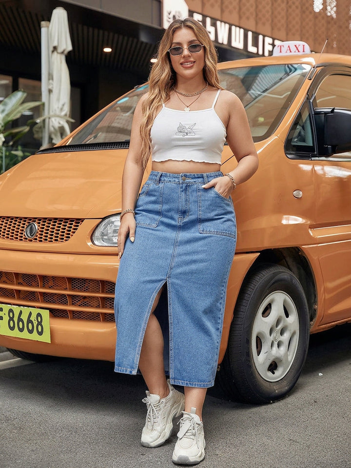Nia Slit Denim Rok