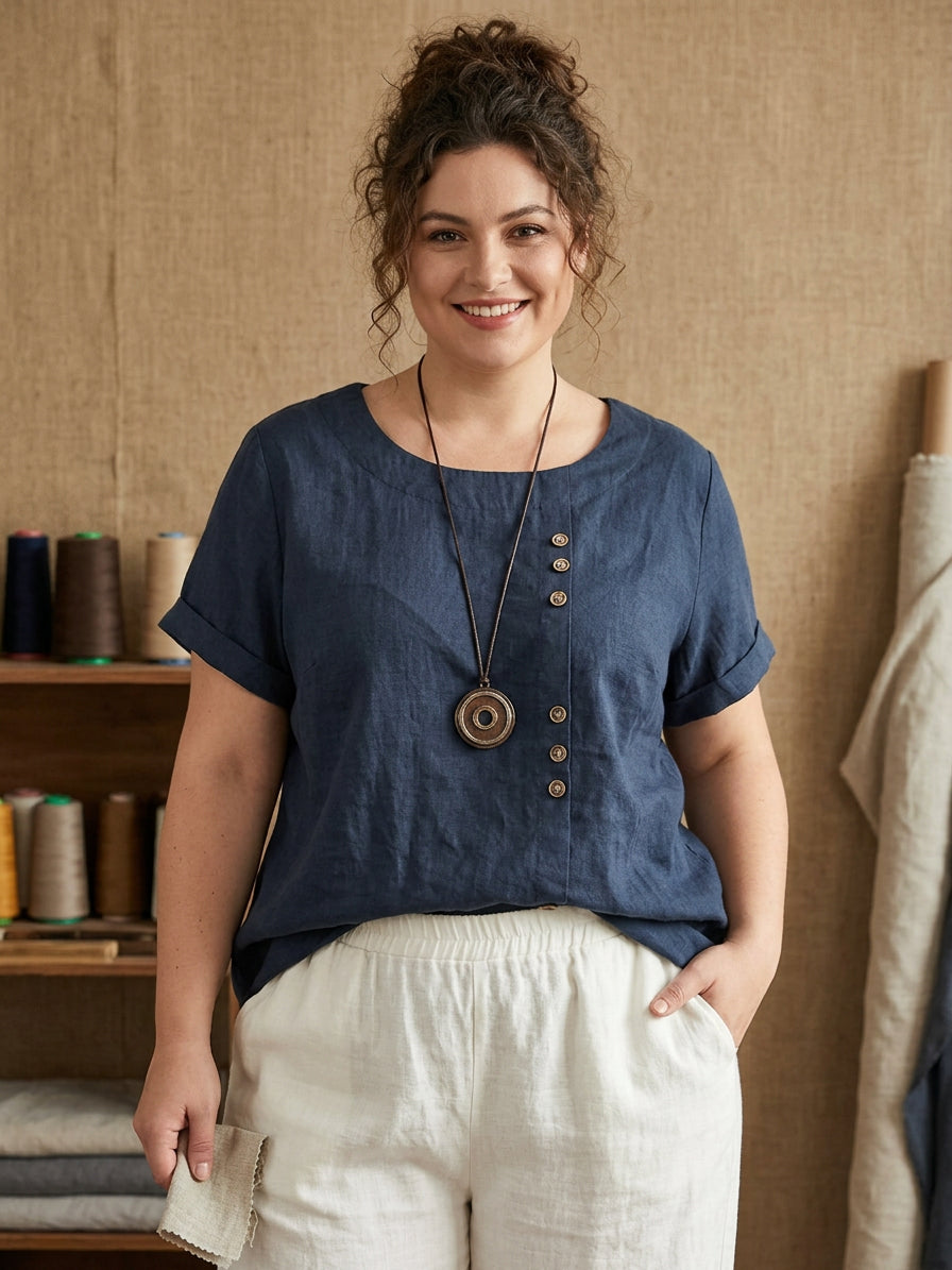 Nadya | Casual Katoenen Blouse
