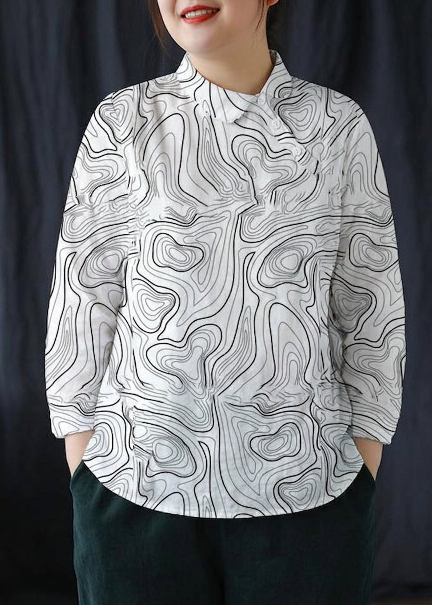Briony - Chique Witte Kleding Kraag Knop Blouses voor de Lente