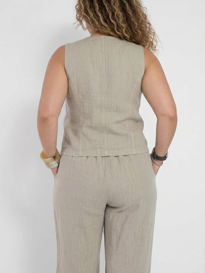 Seraphina – Co-ord Set Elegante Twee-delige Set Met Vest &amp; Broek Met Wijde Pijpen