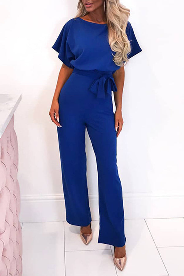 Cassia - Zomer knoopsluiting korte mouwen Jumpsuit