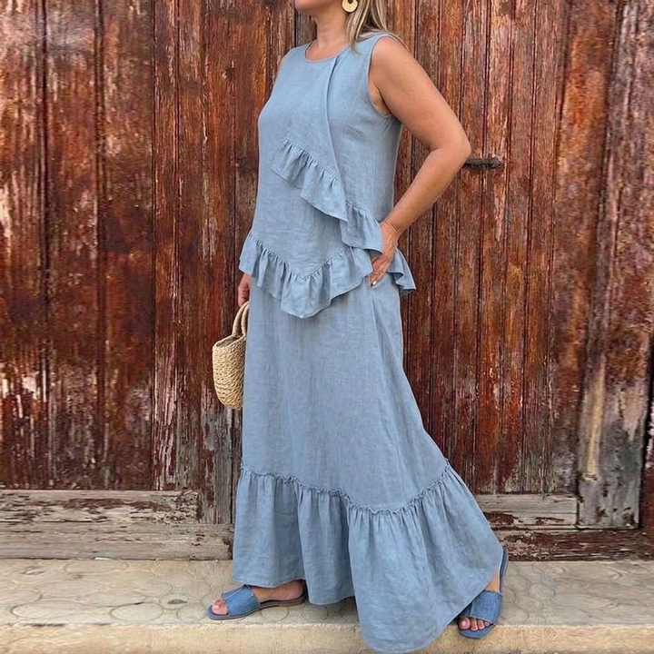 Ingrid Raw-edge Denim Jurk